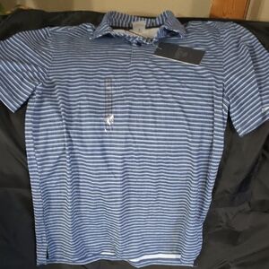 Classic Blue Striped Polo Shirt for Men